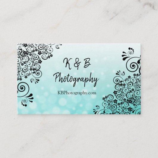 Bulles Turquoises et noires Fancy Carte de visite (Devant)