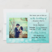 Bulles turquoises Invitations de mariage photo (Devant)