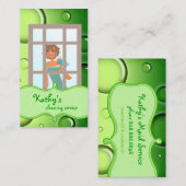 Bulles vertes du Carte de visite de nettoyage (Devant / Derrière)