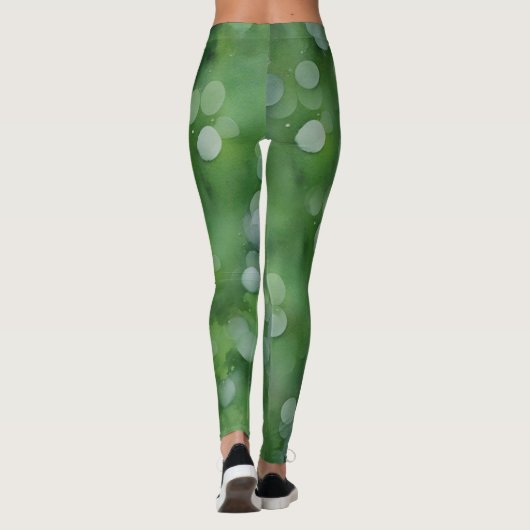 Bulles vertes sur Leggings d'Art Vert (Dos)