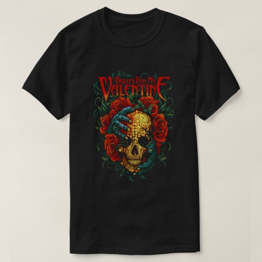 Bullet For My Valentine – Skull Roses Artwork T-shirt (Design voorkant)