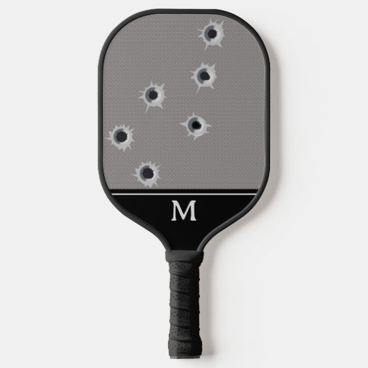 Bullet Holes Monogrammed Pickleball Paddle (Voorkant)