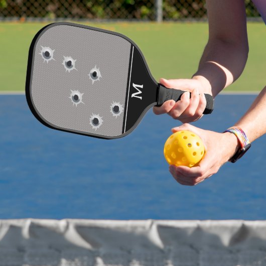 Bullet Holes Monogrammed Pickleball Paddle (Insitu)
