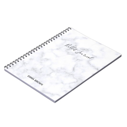 Bullet Journal avec imprimé en marbre élégant et m (Côté gauche)