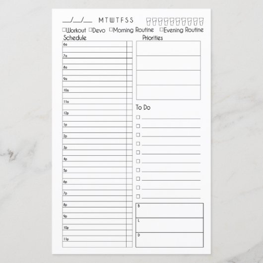 Bullet Journal Day in een oogopslag (Achterkant)