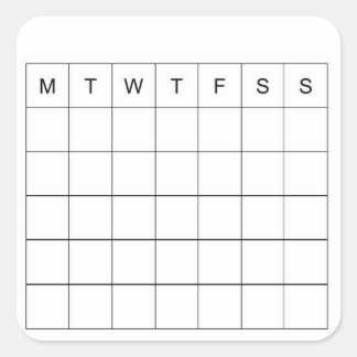 Bullet Journal en Planner Mini Calendar-Sticker Vierkante Sticker