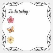 Bullet Journal of Planner "To Do Today" Vierkante Sticker (Voorkant)