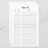 Bullet Journal Prayer Request List Planner Invoege (Voorkant / Achterkant)