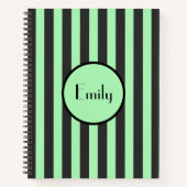 Bullet Journal rayé vert menthe gras et noir (Devant)