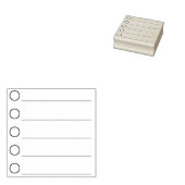 Bullet Point Lined Check List Rubber Stempel (Gestempeld)
