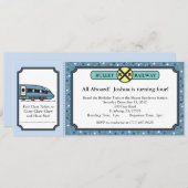 Bullet Railway Ticket Invitation Kaart (Voorkant / Achterkant)