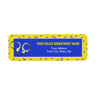 Bullet van politie retourneert adreslabel etiket