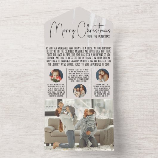 Bulletin de la carte de Noël moderne Année en révi (À l'intérieur)