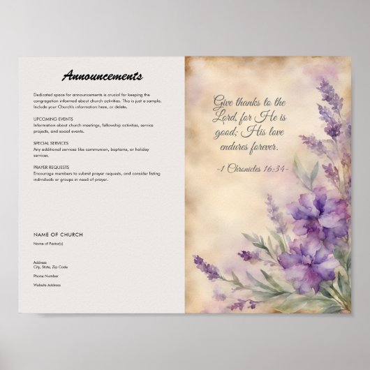 Bulletin Eglise pour téléchargement et impression (Devant)