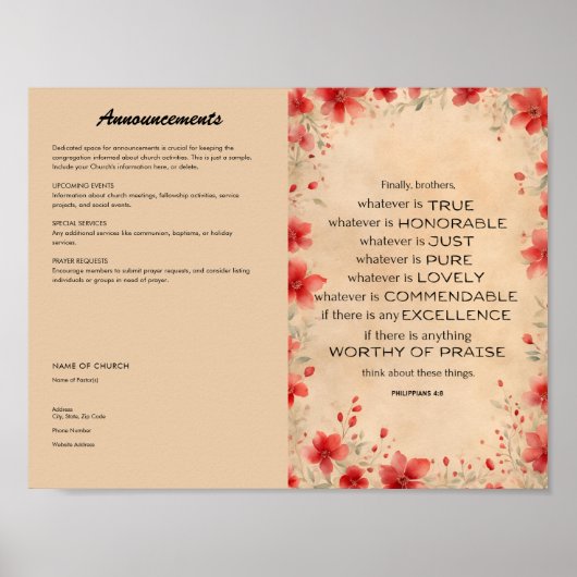 Bulletin Eglise pour téléchargement et impression (Devant)