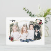 Bulletin photo florale moderne Cartes de Noël (Debout devant)