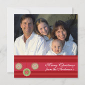 Bulletin sur la carte de Noël de l'ornement rouge  (Devant)