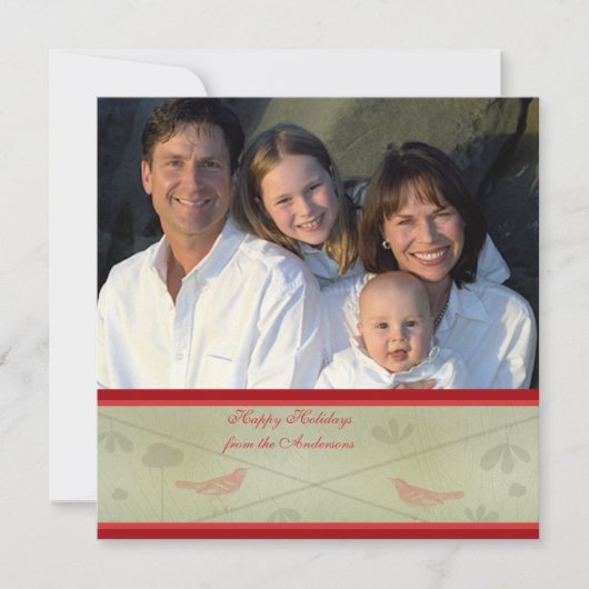 Bulletin sur la carte de vacances aux oiseaux roug (Devant)