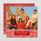 Bulletin sur le dos Red Stripes Carte de Noël (Devant / Derrière)