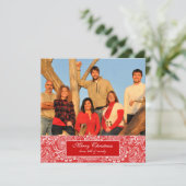 Bulletin sur le dos Red Stripes Carte de Noël (Debout devant)