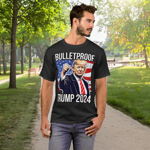 Bulletproof Pro Donald Trump 2024 Verkiezing Veren T-shirt