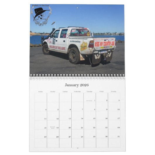 Bullets 2013 in het Pistool Ute Club Calendar Kalender (Jan 2026)