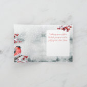 Bullfinch Kerstvogel Sneeuwrode bessen Feestdagen Kaart (Binnen)