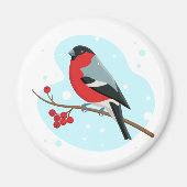 Bullfinch. Mooie winter Magneet (Voorkant)