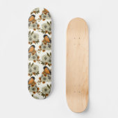 Bullfinch op herfstflorals 2 skateboard (Voorkant)