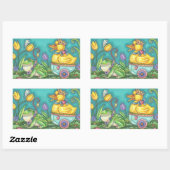 BULLFROG & DUCK EASTER EGG, STICKERS PRINTEMPS feu (Feuille)