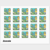 BULLFROG & DUCK EASTER EGG, STICKERS PRINTEMPS feu (Feuille)