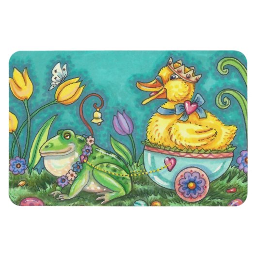BULLFROG & DUCK PRINCE EASTER PRINTEMPS MAGNET LGE (Horizontal)