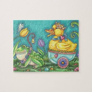 BULLFROG EN EENVOUDIGE AFDRUKKING IN DE EEGGARTKAA LEGPUZZEL