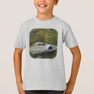 Bullfrog on Rock in Pond Natuur T-shirt