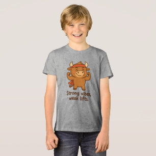 Bullio® – Sterke vibes, kleine jongens' grappig Tri-Blend Shirt