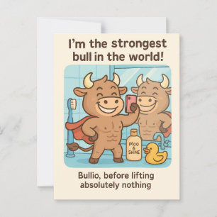 Bullio® voor het tillen – Cartoon Gym Fun Briefkaart