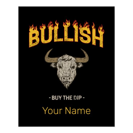 Bullish Day Trader Koop de DIP  belegger Perfect Poster (Voorkant)