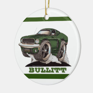 Bullitt Green Mustang Classic Movie Cartoon Car Keramisch Ornament