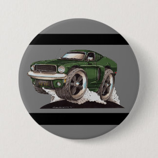 Bullitt Green Mustang Classic Movie Cartoon Car Ronde Button 7,6 Cm