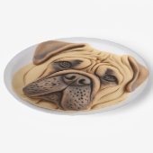Bullmastiff 3D geïnspireerd Papieren Bordje (Gekanteld)