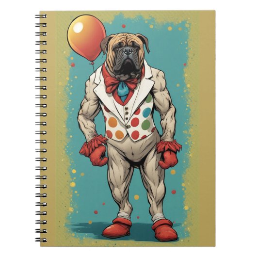 bullmastiff avec carnet en ballon (Devant)
