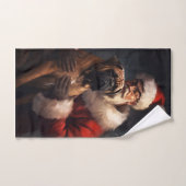 Bullmastiff avec Noël Festif du Père Noël (Serviette à main)