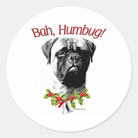 Bullmastiff Bah Humbug - Sticker (Devant)