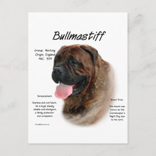 Bullmastiff (brindle) Geschiedenis Ontwerp Briefkaart