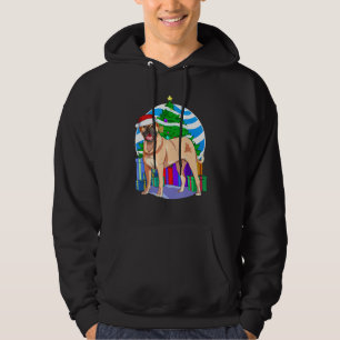 Bullmastiff Cute Santa Kerstboom Decor Hoodie