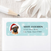 Bullmastiff de Noël Retourner l'adresse Étiquettes (En situation)