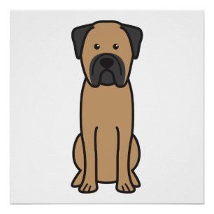 Bullmastiff Dog Cartoon Perfect Poster