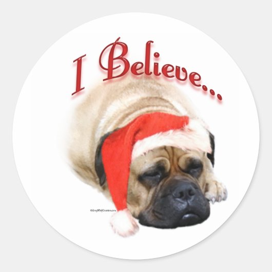 Bullmastiff geloof ik - Sticker (Voorkant)