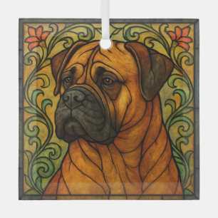 Bullmastiff "Glas in lood" Glas Ornament