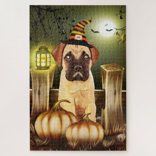 Bullmastiff Halloween Jigsaw Puzzle (Vertical)
